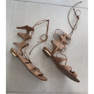Schutz Cassia Sandals Gladiator Lace Up Strappy Leather